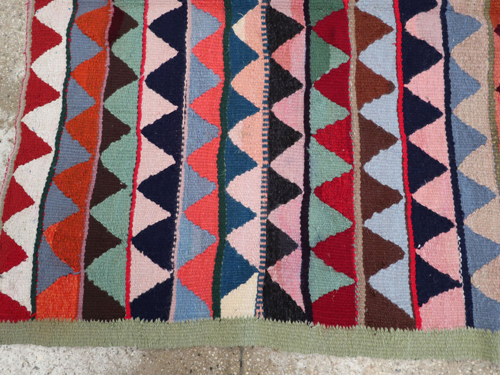 Vintage Persian Flatweave Accent Rug, No.26079 - Gss