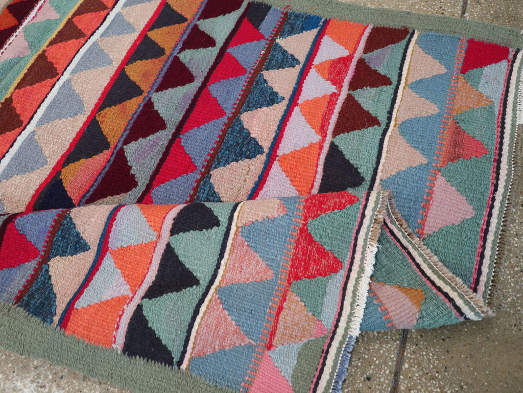 Vintage Persian Flatweave Accent Rug, No.26079 - Gss