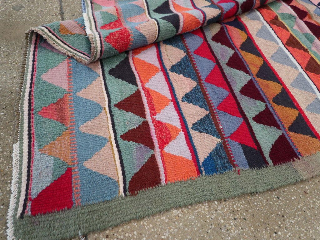 Vintage Persian Flatweave Accent Rug, No.26079 - Gss