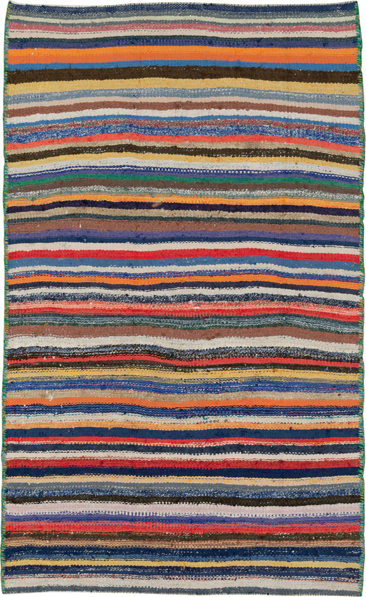 Vintage Persian Flatweave Kilim Throw Rug, No.26118 - Gss