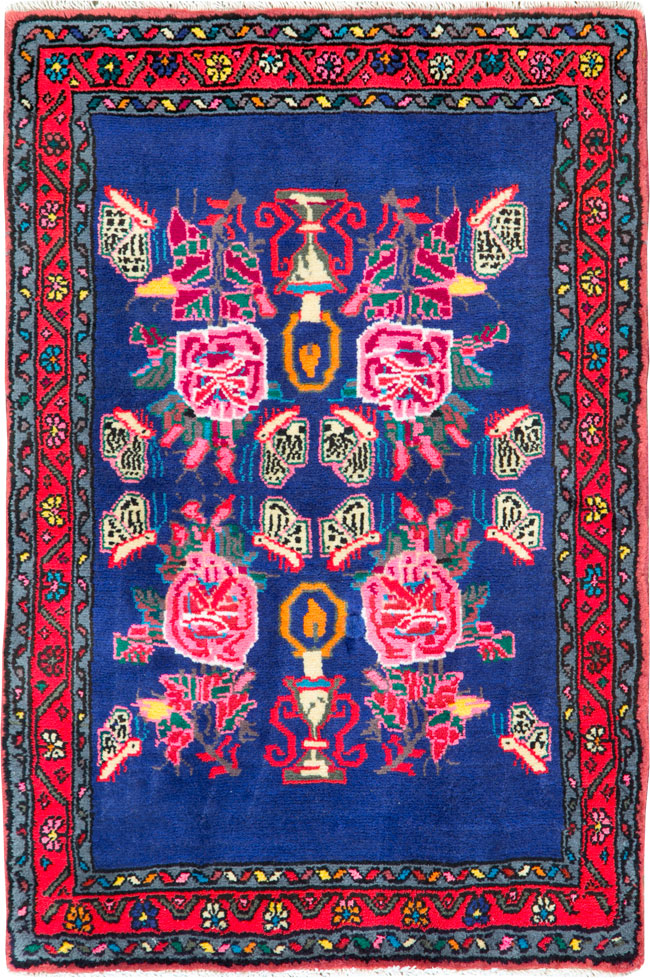Vintage Persian Hamadan Throw Rug, No.26155 - Gss