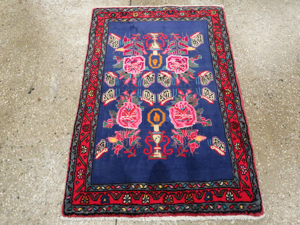 Vintage Persian Hamadan Throw Rug, No.26155 - Gss
