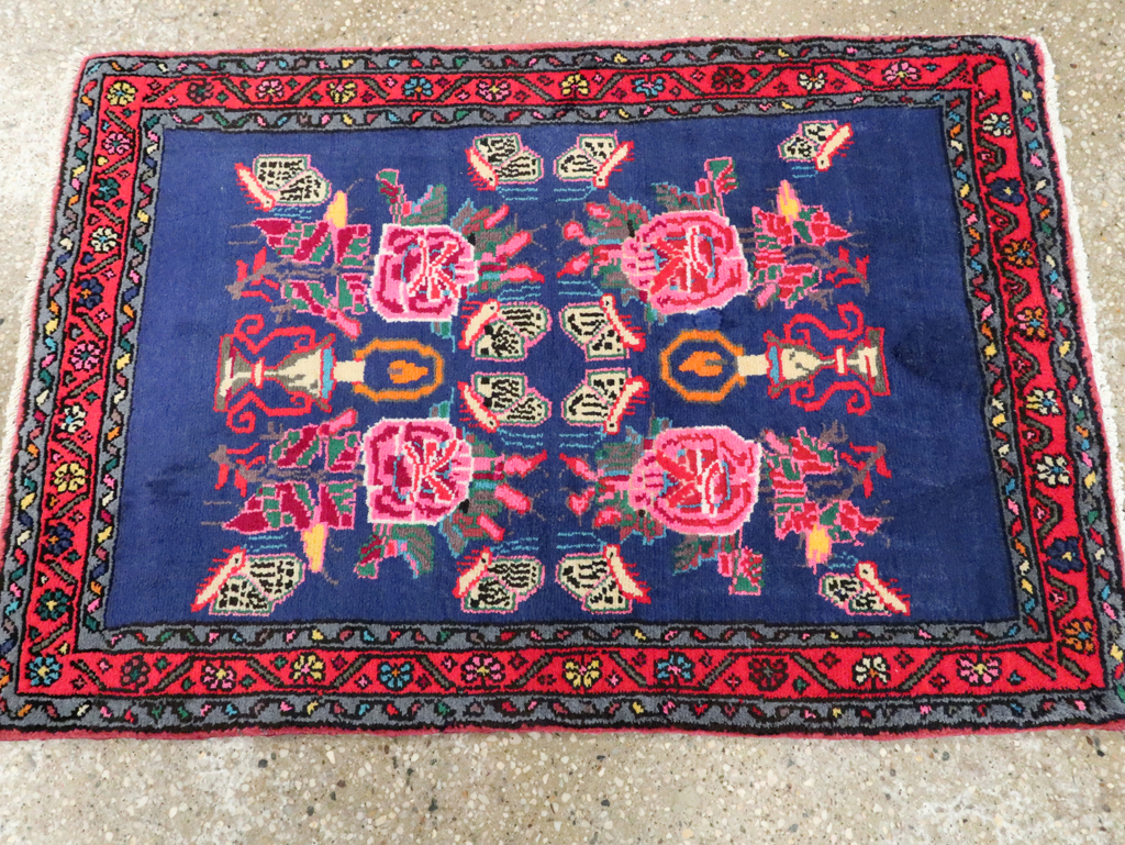 Vintage Persian Hamadan Throw Rug, No.26155 - Gss