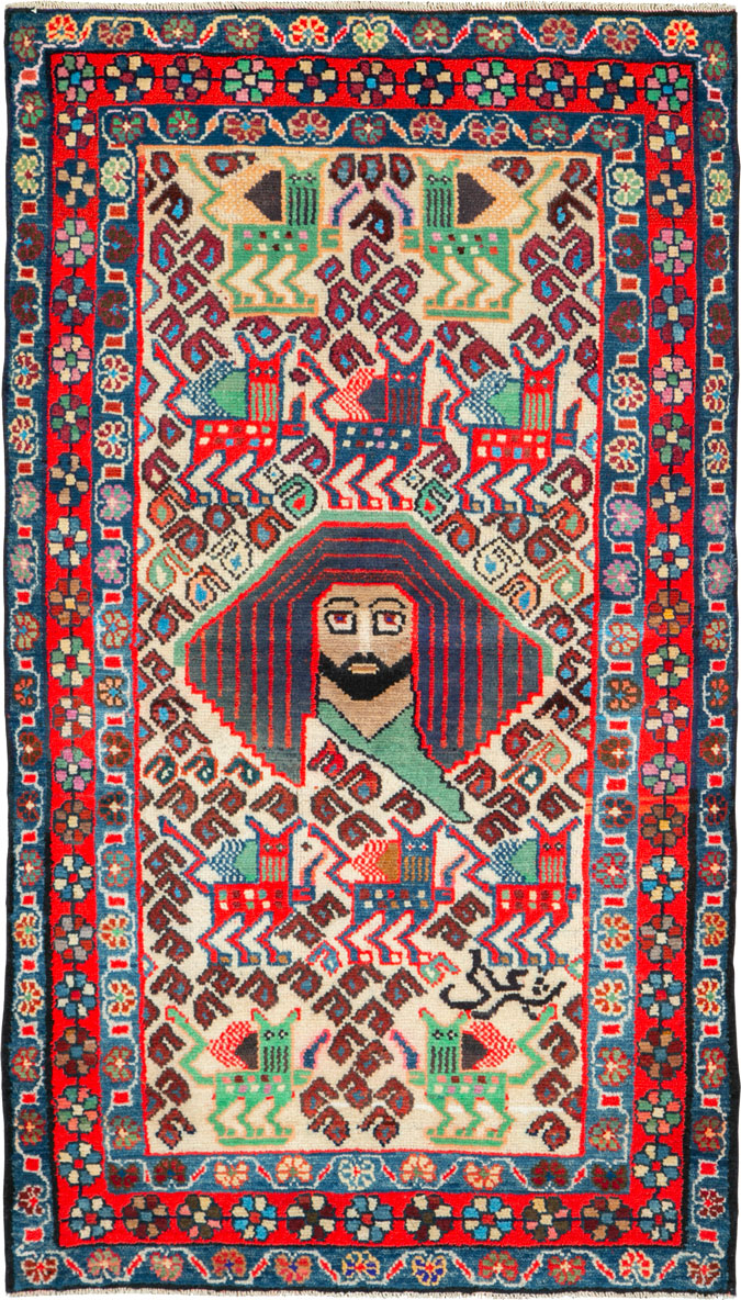 Vintage Persian Hamadan Rug, No.26213 - Gss