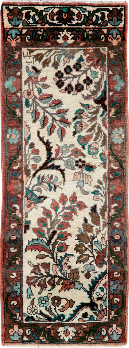 Vintage Persian Hamadan Pictorial Throw Rug, No.26220 - Gss