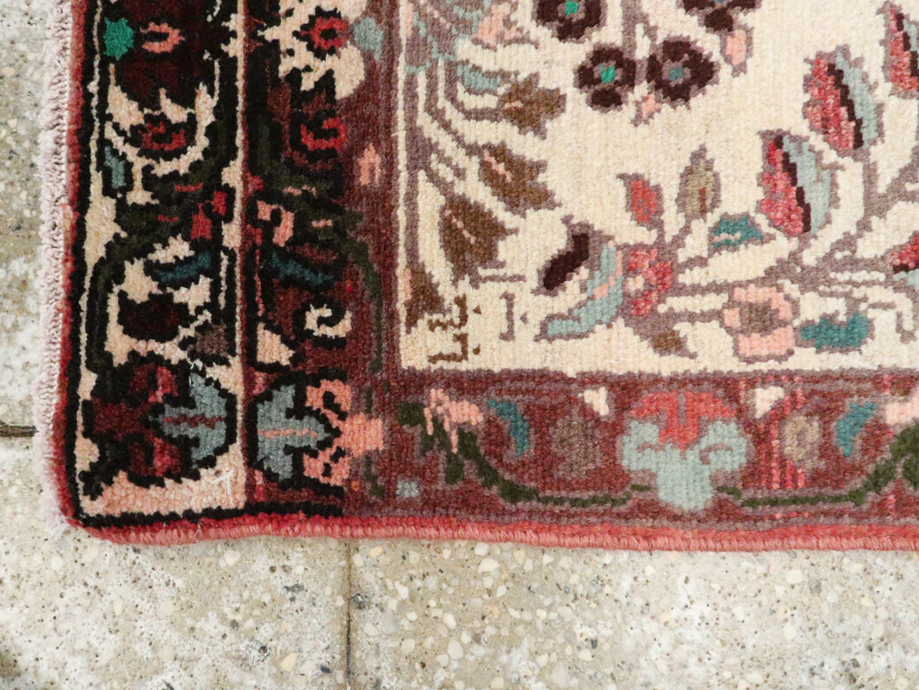 Vintage Persian Hamadan Pictorial Throw Rug, No.26220 - Gss