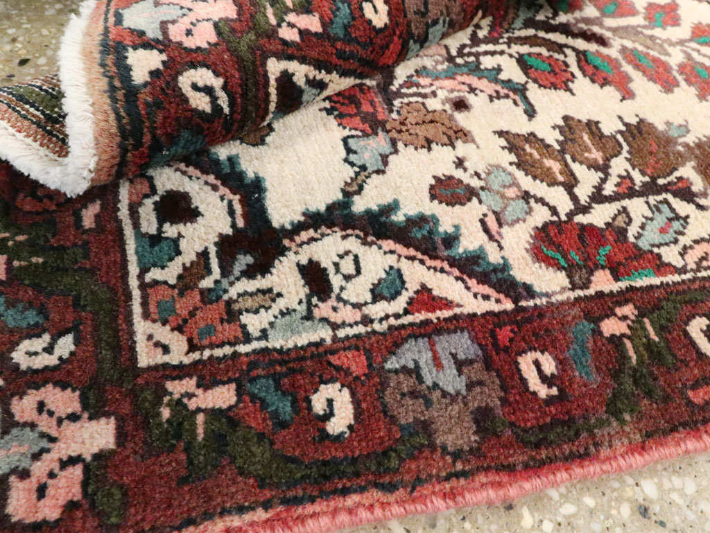 Vintage Persian Hamadan Pictorial Throw Rug, No.26220 - Gss