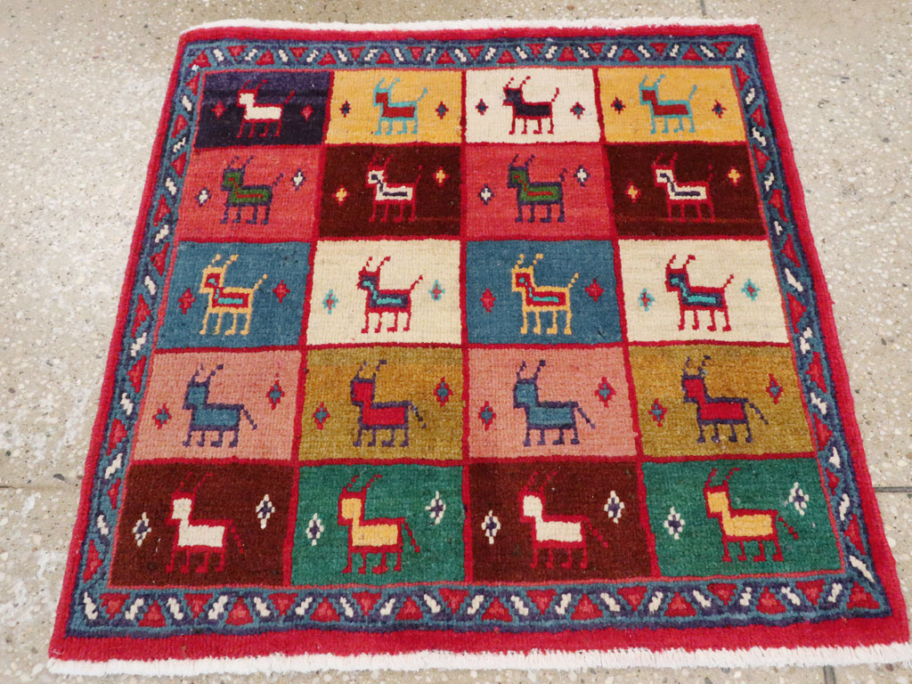 Vintage Persian Mahal Square Rug (Pair: 2 of 2), No.26273 - Gss