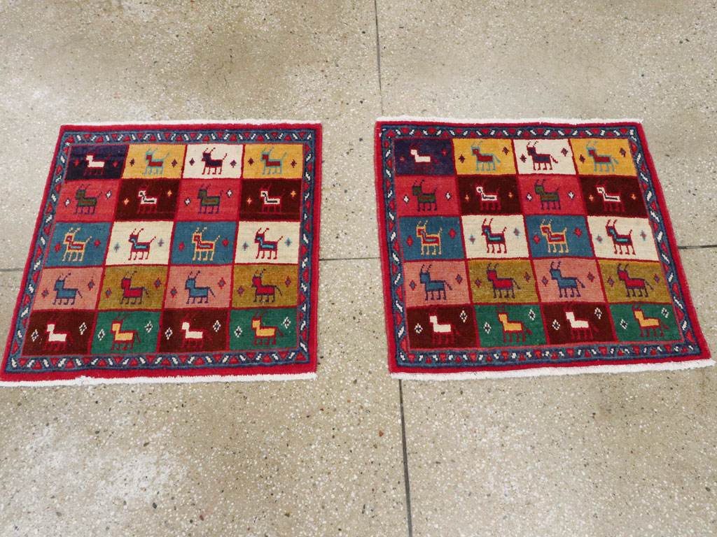 Vintage Persian Mahal Square Rug (Pair: 2 of 2), No.26273 - Gss