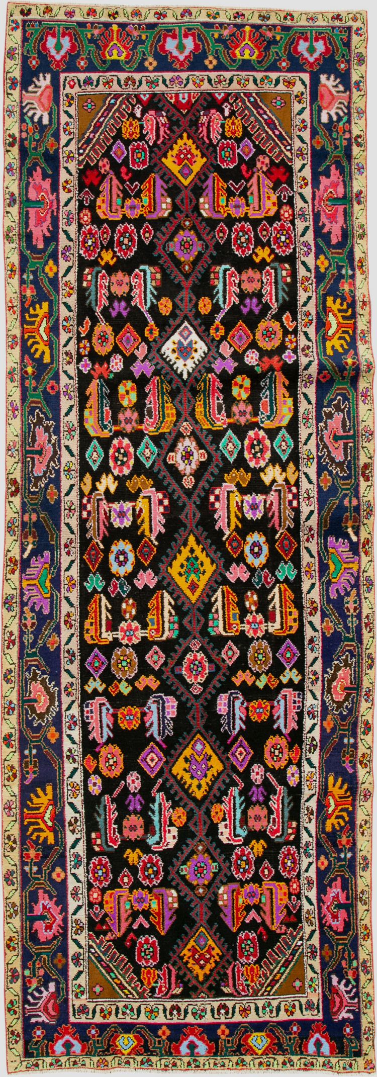 Vintage Persian Hamadan Gallery Carpet, No.26278 - Gss