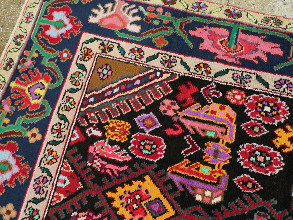 Vintage Persian Hamadan Gallery Carpet, No.26278 - Gss