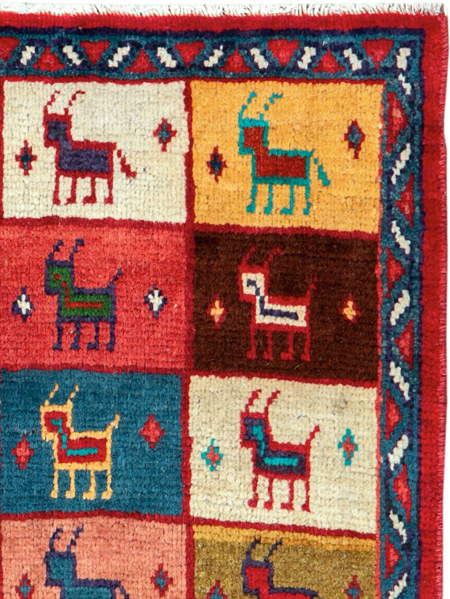 Vintage Persian Mahal Square Rug (Pair: 1 of 2), No.26292 - Gss