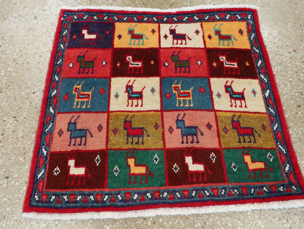 Vintage Persian Mahal Square Rug (Pair: 1 of 2), No.26292 - Gss