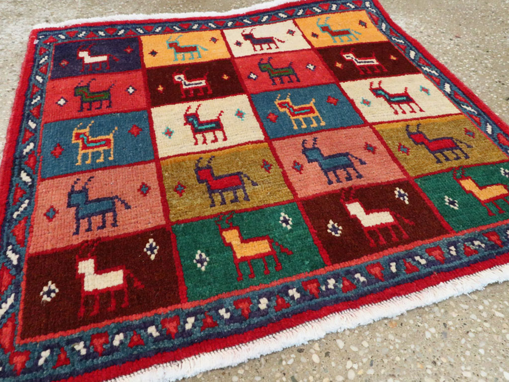 Vintage Persian Mahal Square Rug (Pair: 1 of 2), No.26292 - Gss