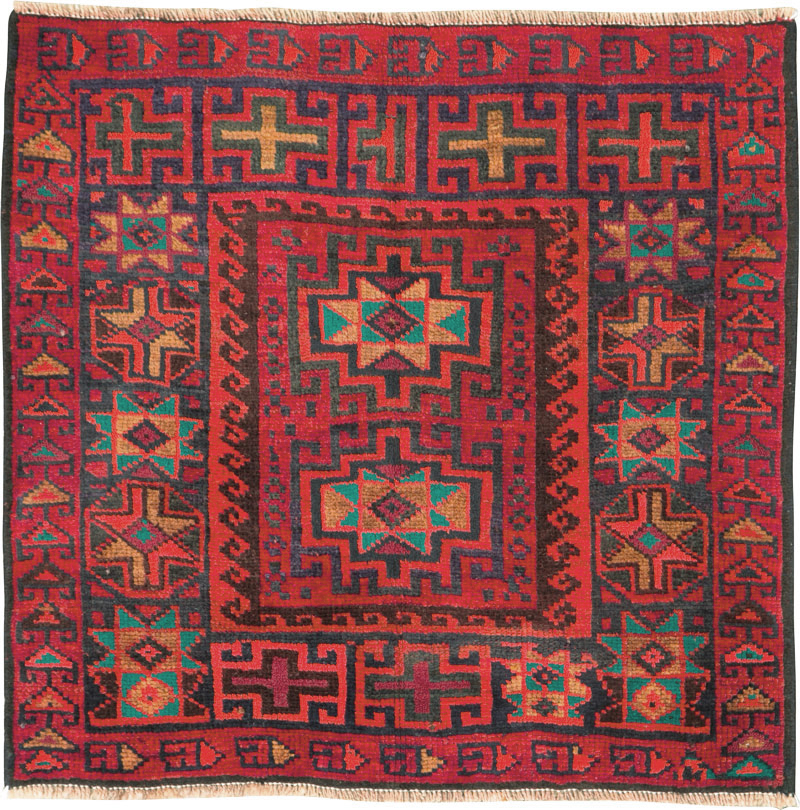 Vintage Persian Baluch  Square Rug, No.26319 - Gss