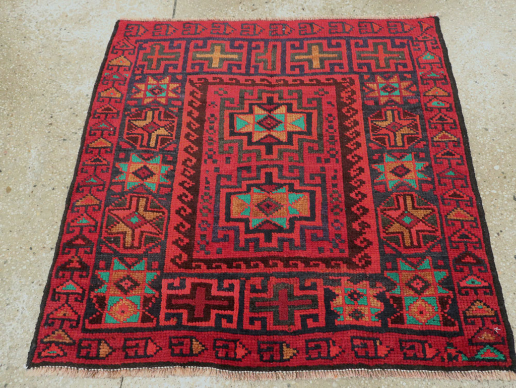 Vintage Persian Baluch  Square Rug, No.26319 - Gss