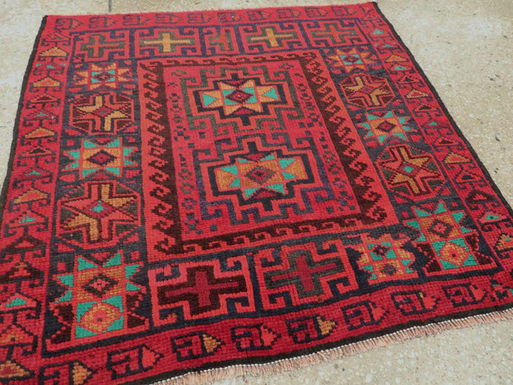 Vintage Persian Baluch  Square Rug, No.26319 - Gss