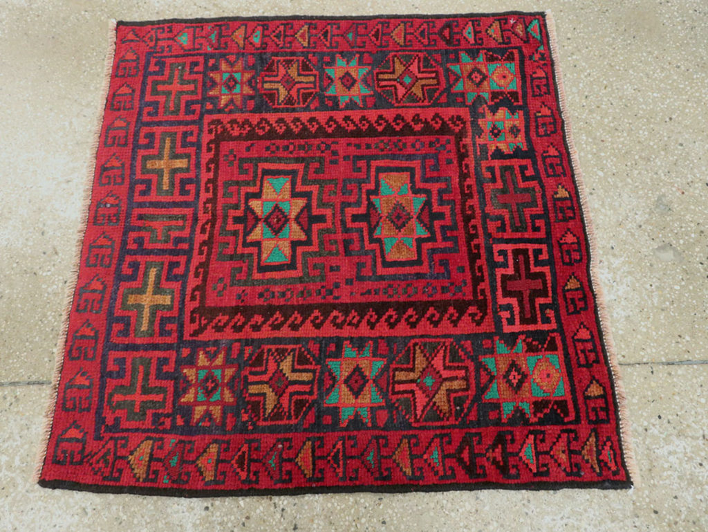 Vintage Persian Baluch  Square Rug, No.26319 - Gss