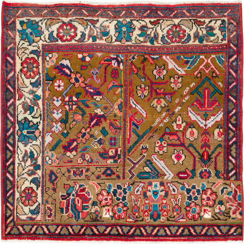 Vintage Persian Mahal Wagireh Sampler Rug, No.26342 - Gss