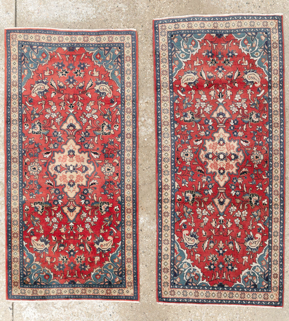 Vintage Persian Tabriz Throw Rug (Pair: 2 of 2), No.26348 - Gss