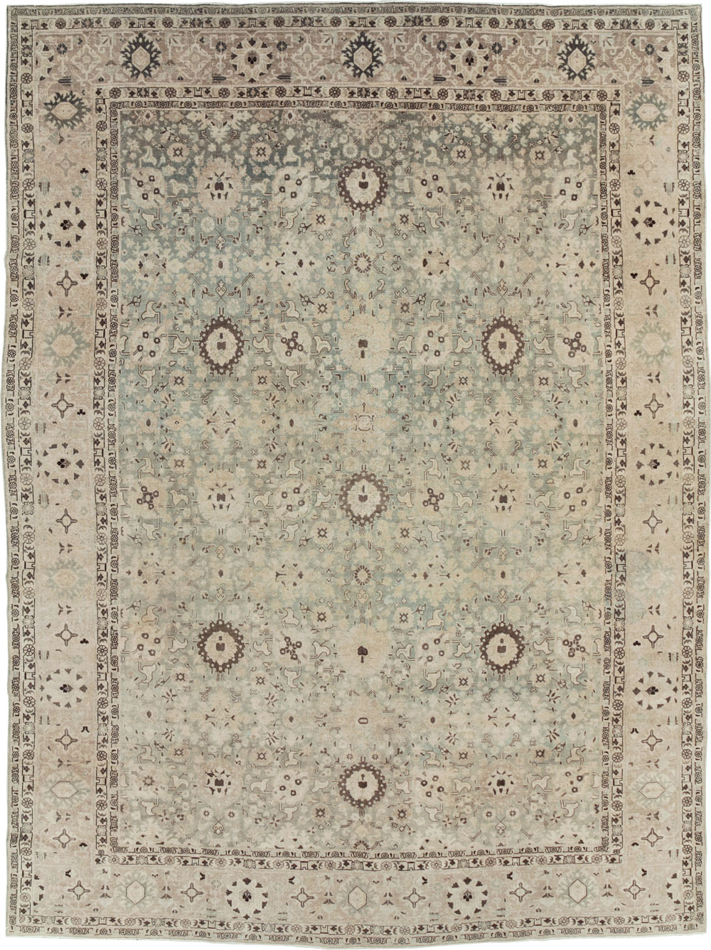 Antique Persian Tabriz Room Size Carpet, No.26421 - Gss