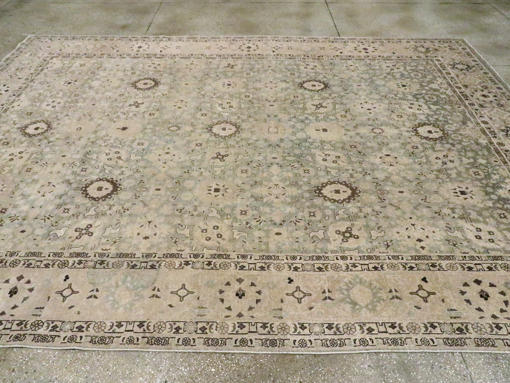 Antique Persian Tabriz Room Size Carpet, No.26421 - Gss