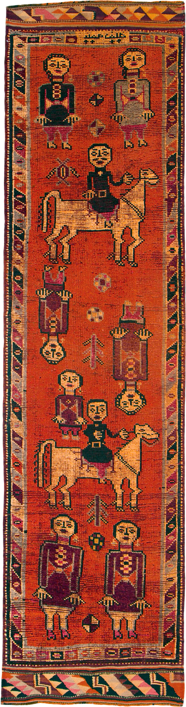 Vintage Anatolian Pictorial Runner, No.26447 - Gss