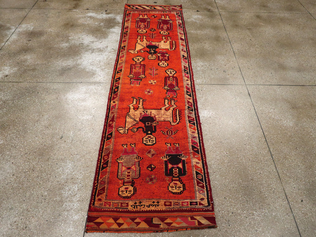 Vintage Anatolian Pictorial Runner, No.26447 - Gss