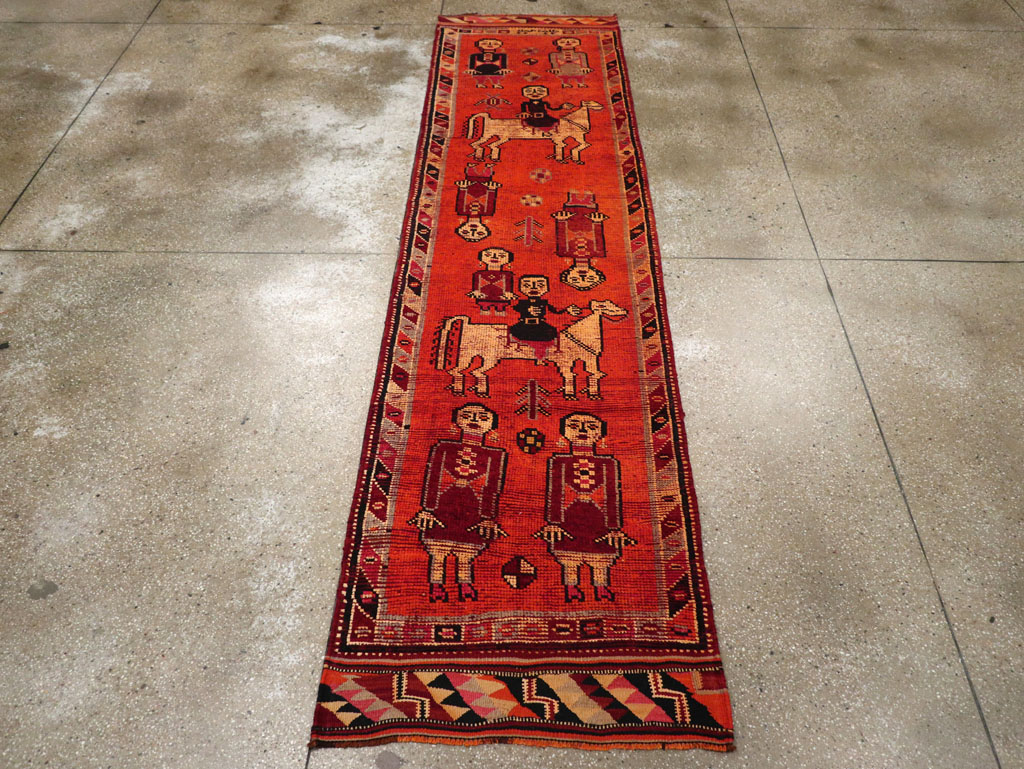 Vintage Anatolian Pictorial Runner, No.26447 - Gss