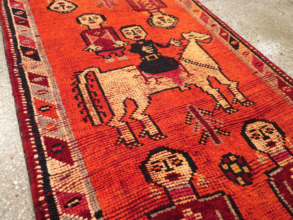 Vintage Anatolian Pictorial Runner, No.26447 - Gss