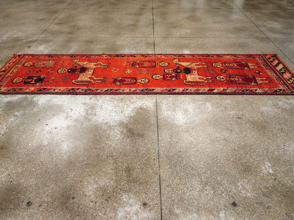 Vintage Anatolian Pictorial Runner, No.26447 - Gss