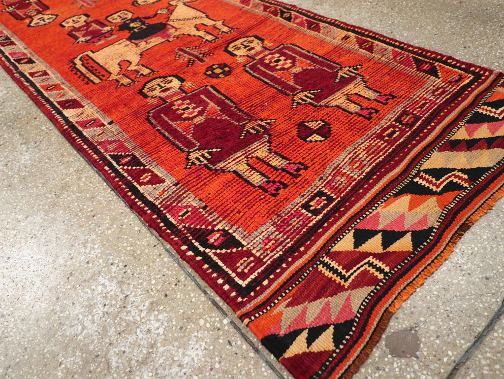 Vintage Anatolian Pictorial Runner, No.26447 - Gss