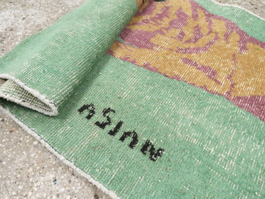 Vintage Turkish Anatolian Pictorial Throw Rug, No.26451 - Gss