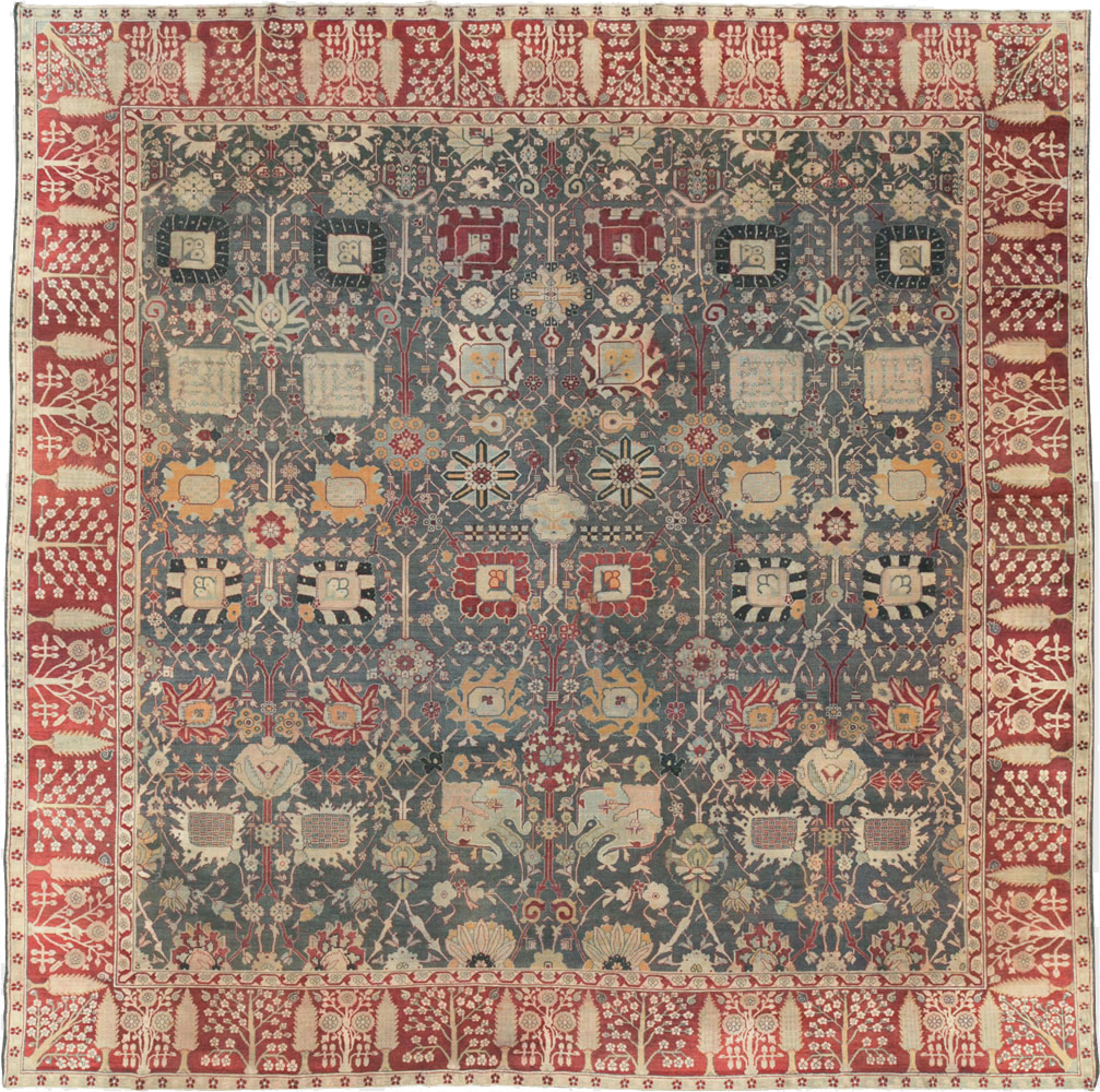 Antique Indian Agra Large Square Carpet, No.26455 - Gss