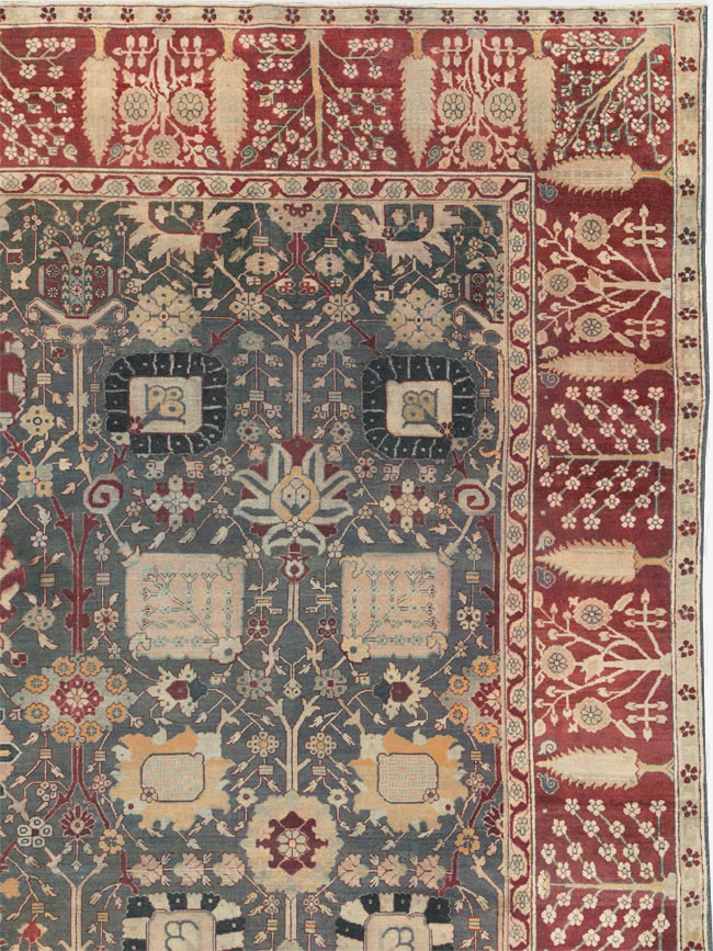 Antique Indian Agra Large Square Carpet, No.26455 - Gss