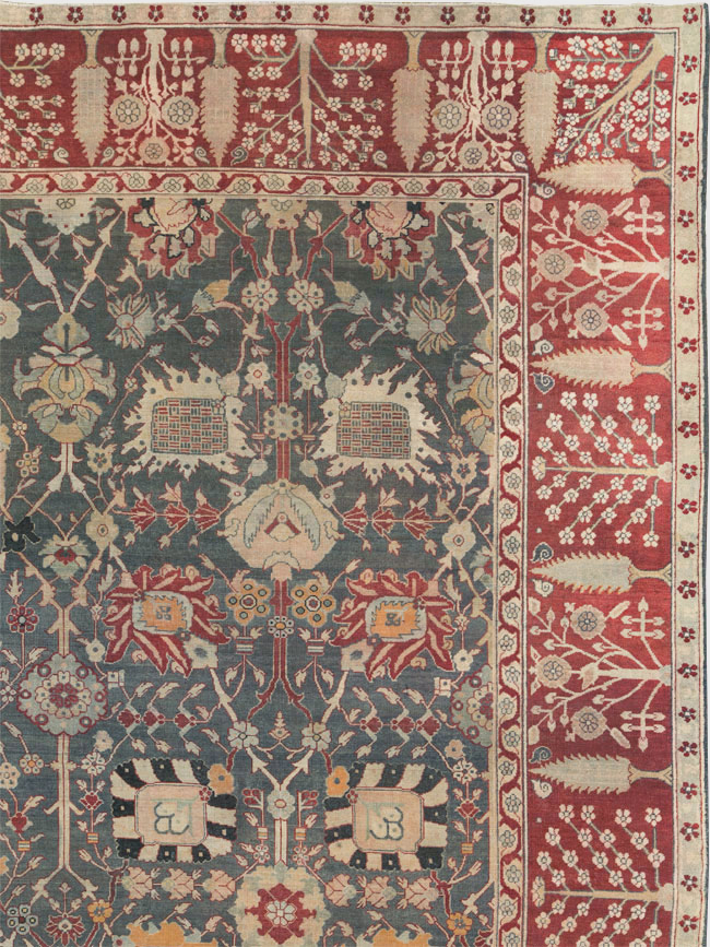 Antique Indian Agra Large Square Carpet, No.26455 - Gss