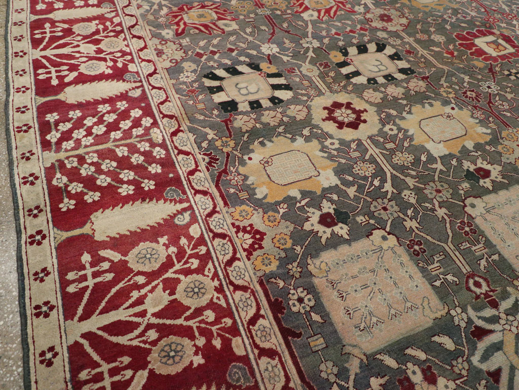 Antique Indian Agra Large Square Carpet, No.26455 - Gss