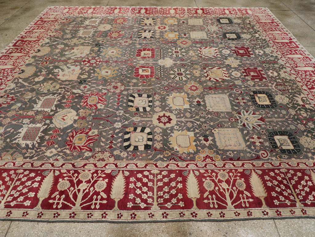 Antique Indian Agra Large Square Carpet, No.26455 - Gss