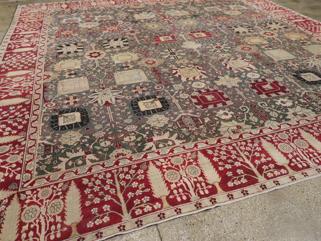 Antique Indian Agra Large Square Carpet, No.26455 - Gss
