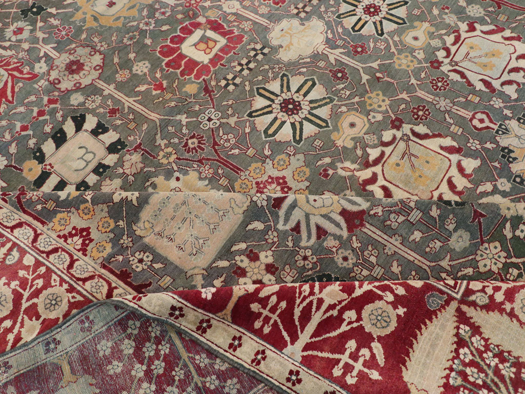 Antique Indian Agra Large Square Carpet, No.26455 - Gss