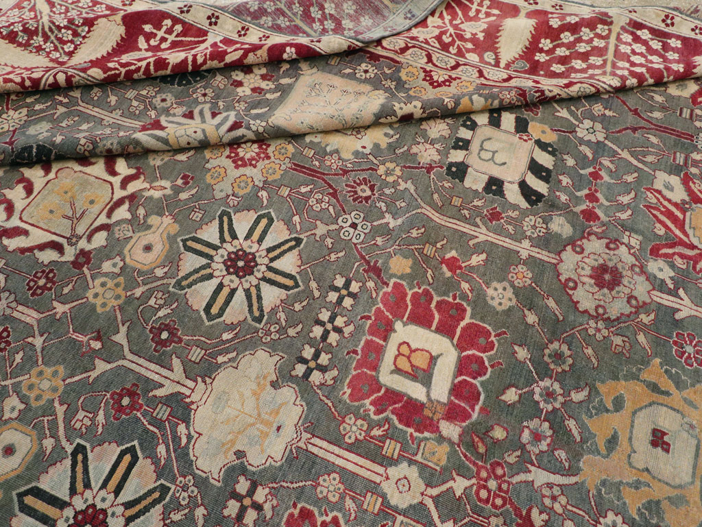 Antique Indian Agra Large Square Carpet, No.26455 - Gss