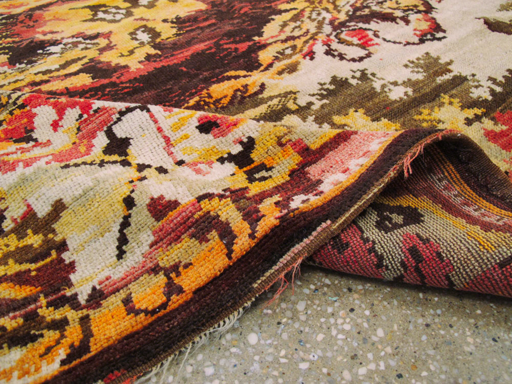 Vintage Pictorial Karabagh Rug, No.26458 - Gss