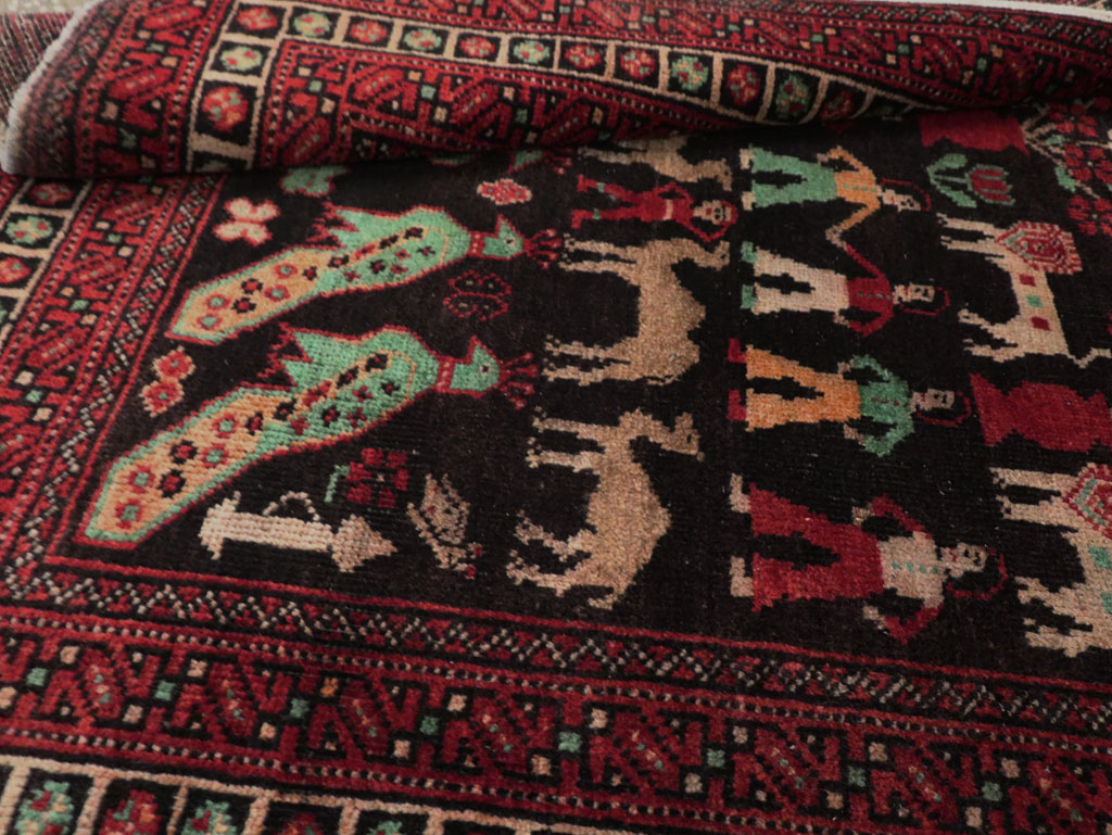 Vintage Persian Baluch Pictorial Rug, No.26464 - Gss