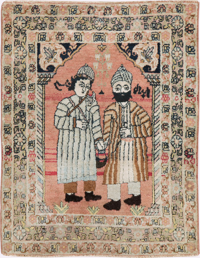 Antique Lavar Kerman Pictorial Rug, No.26467 - Gss