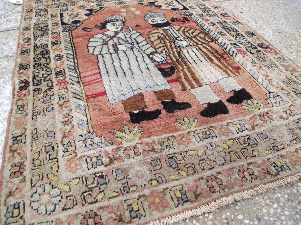 Antique Lavar Kerman Pictorial Rug, No.26467 - Gss