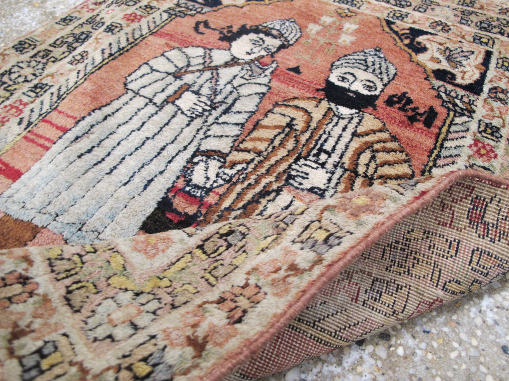 Antique Lavar Kerman Pictorial Rug, No.26467 - Gss