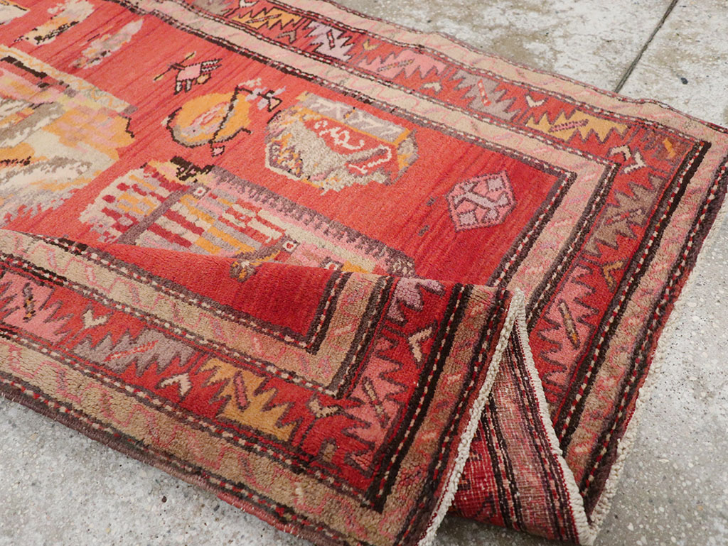 Vintage Pictorial Karabagh Rug, No.26474 - Gss