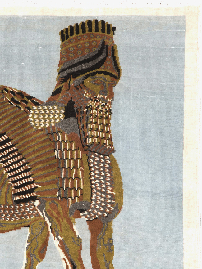 Vintage Egyptian Pictorial Tabriz Rug, No.26480 - Gss