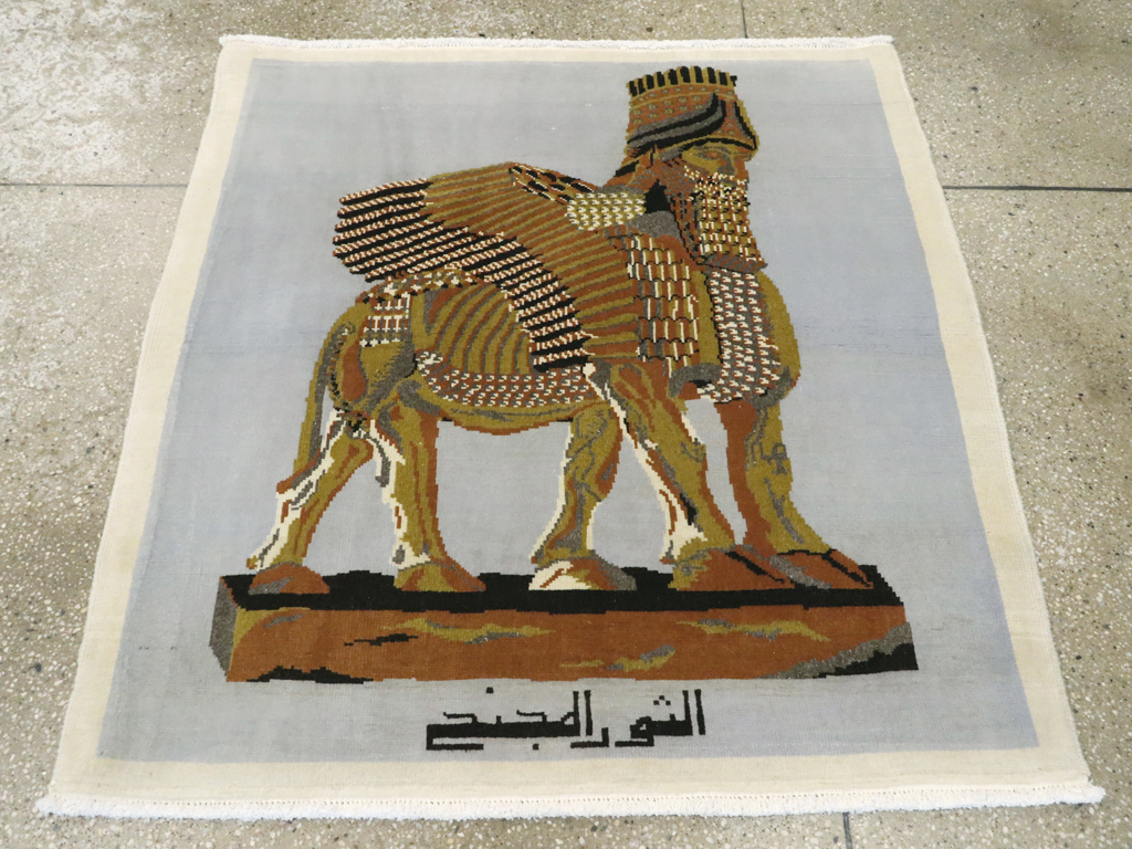 Vintage Egyptian Pictorial Tabriz Rug, No.26480 - Gss