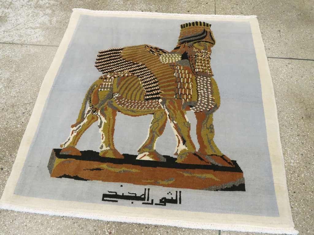 Vintage Egyptian Pictorial Tabriz Rug, No.26480 - Gss